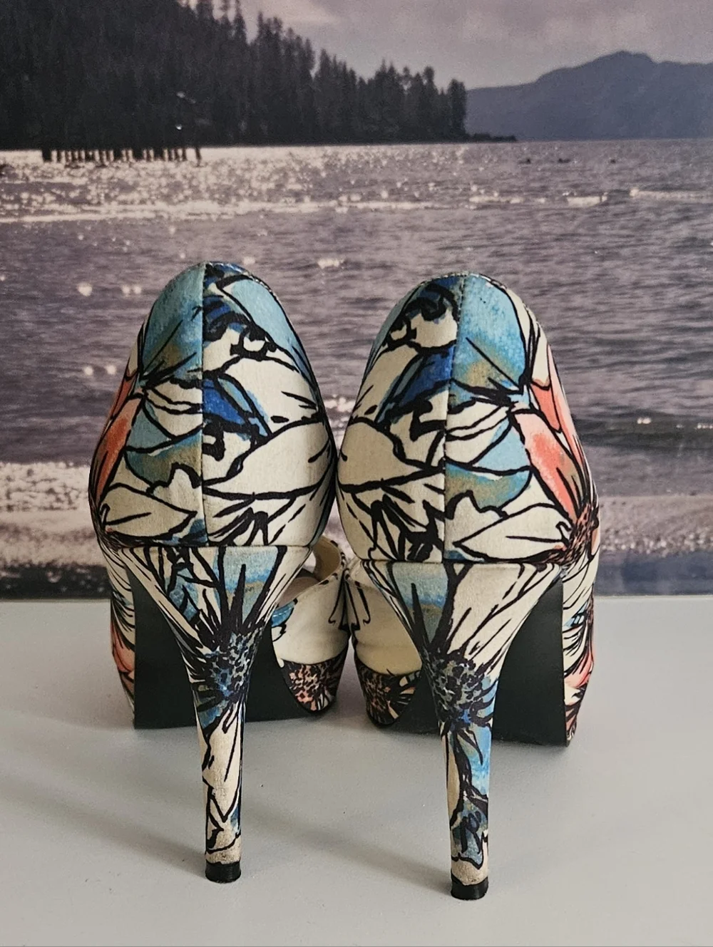 Nine West Peep Toe Platform Heels